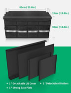 Oasser Kofferraumtasche Kofferraum Organizer mit Deckel Auto Organizer Autotasche Box Praktisch Wasserdicht Rutschfest Faltbar mit Aluminium Griffe Reflexstreifen