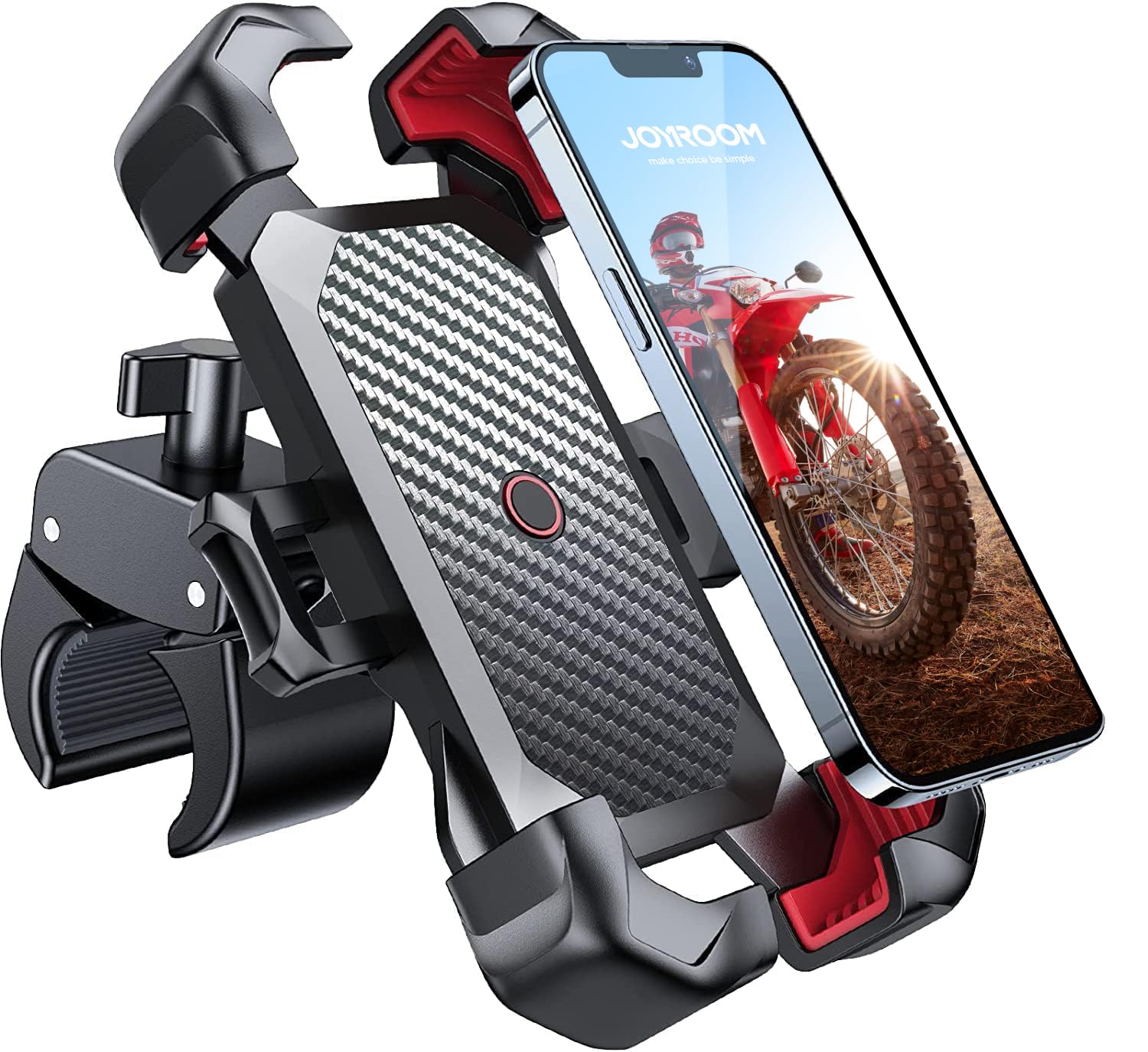 JOYROOM 2026 Handyhalterung Fahrrad, [1s Auto-Sperre][100mph Militär Anti-Shake] Handyhalterung Motorrad, [5s Install] Universal Lenker Holder für iPhone 17 Samsung S25, Alle 4,7‘’-7" Smartphone
