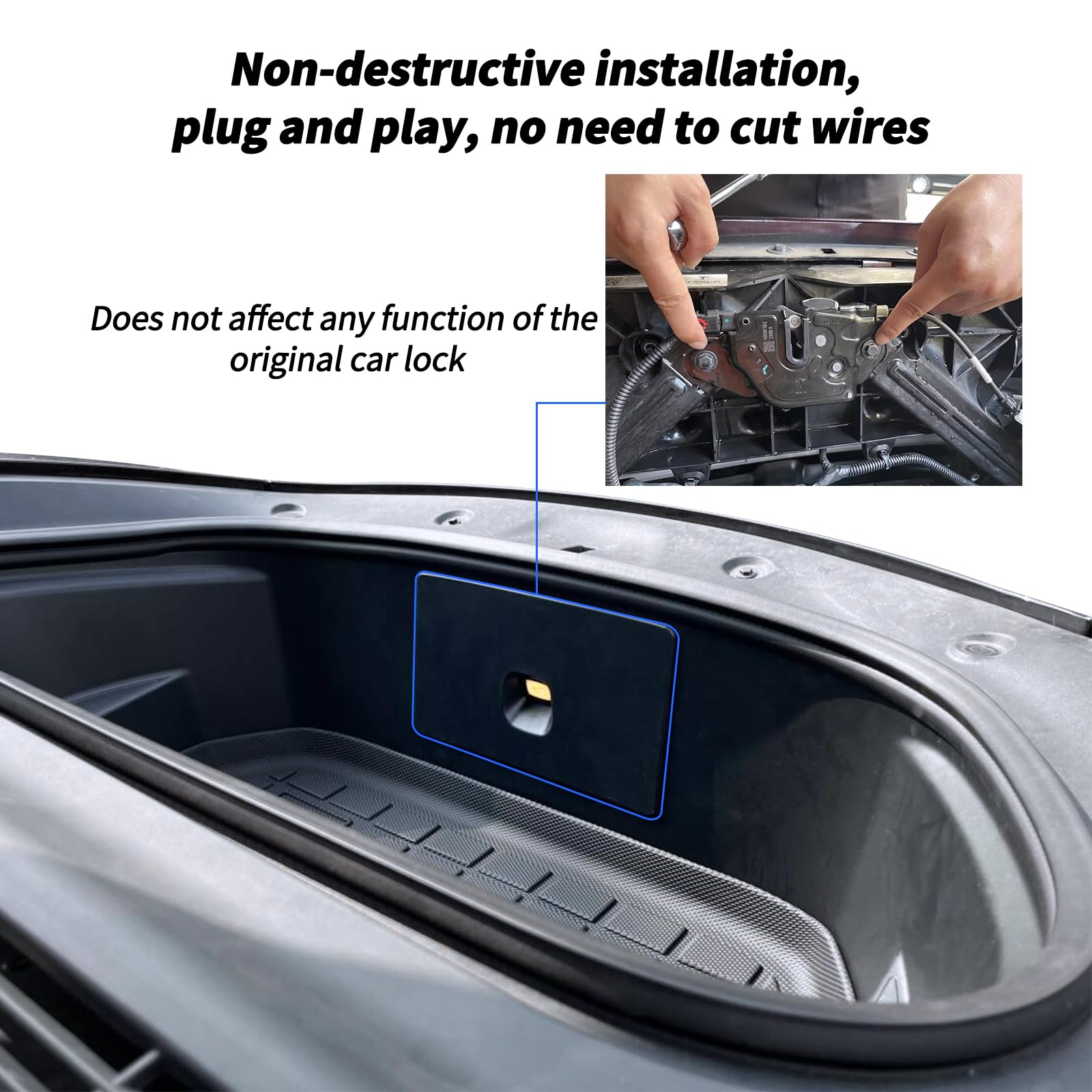 AAMHHM Tesla Model 3 Frunk Soft Close Highland Power Front Trunk Elektrische Saug-Autoverriegelung Kompatibel mit 2024 2023 2022 2021 (Tesla Model 3 Soft Frunk Close)