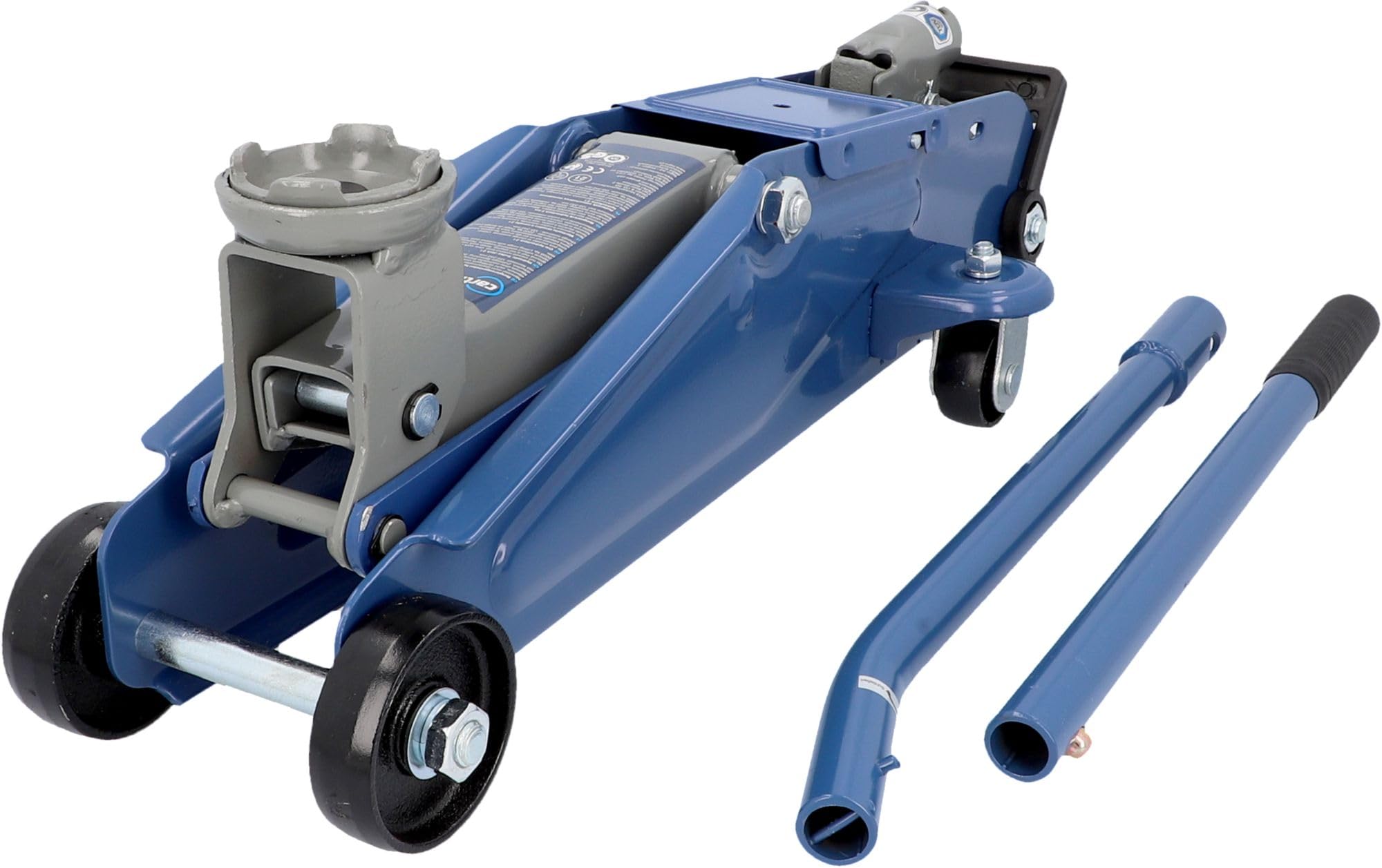 cartrend Hydraulischer Rangierwagenheber, Tragkraft bis 2t, 135-342 mm, Rangierheber für Auto und Kleintransporter, Wagenheber für Haus und Werkstatt, gefertigt aus Qualitätsstahl