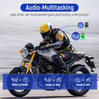 LEXIN MeshCom Mesh 3.0 Helm Intercom, Motorrad Headset Bluetooth 5.0, Motorradhelm Kommunikationssystem mit CVC und DSP Geräuschunterdrückung, Multi-Audio Funktion, IP67 Wasserdicht, Einzelpack
