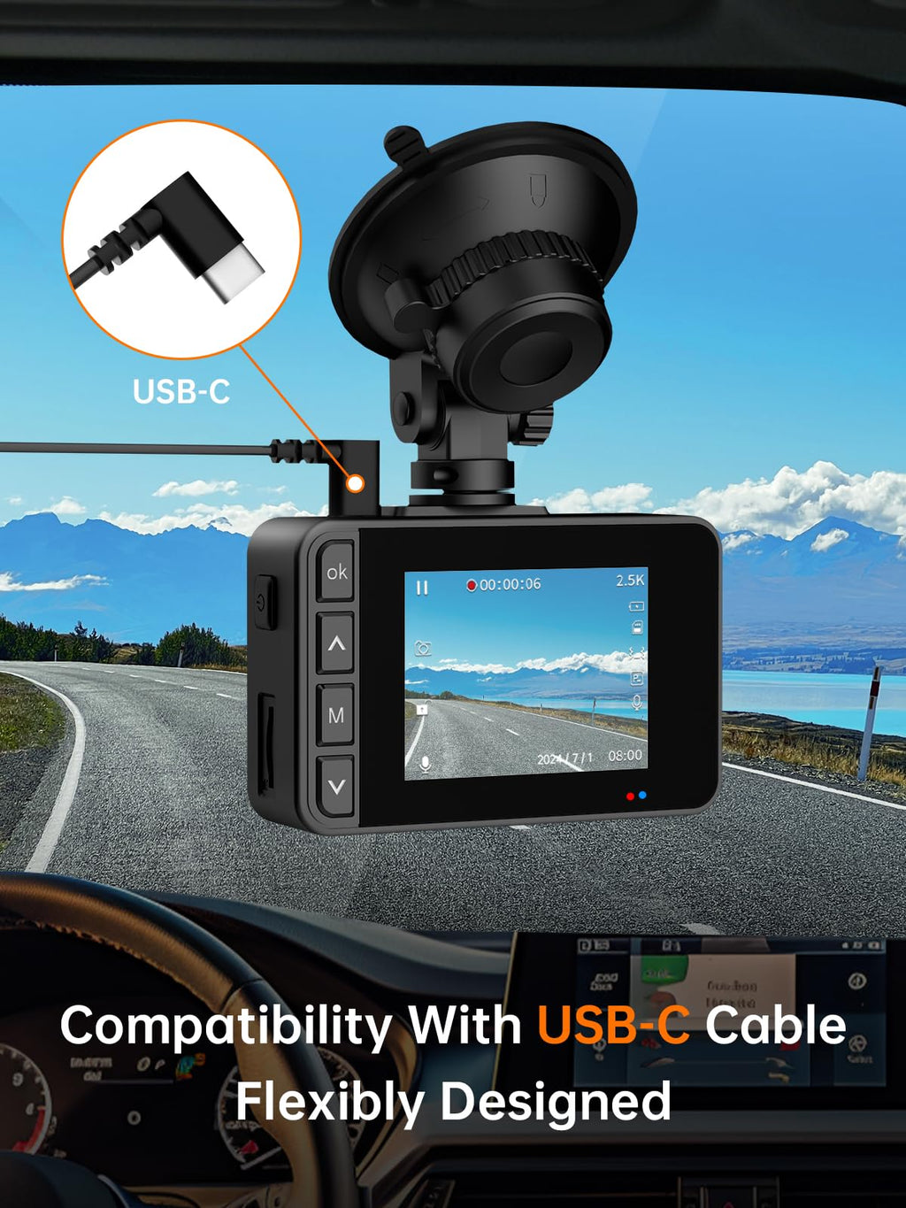 Dashcam Auto Vorne Hinten, 2" IPS-Bildschirm Mini Auto Kamera, 2,5K+1080P Full HD Dash Cam für Autos mit G-Sensor, 170°Weitwinkel, 24H Parküberwachung, Loop-Aufnahme, Nachtsicht, 32-GB-Karte