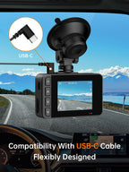 Dashcam Auto Vorne Hinten, 2" IPS-Bildschirm Mini Auto Kamera, 2,5K+1080P Full HD Dash Cam für Autos mit G-Sensor, 170°Weitwinkel, 24H Parküberwachung, Loop-Aufnahme, Nachtsicht, 32-GB-Karte