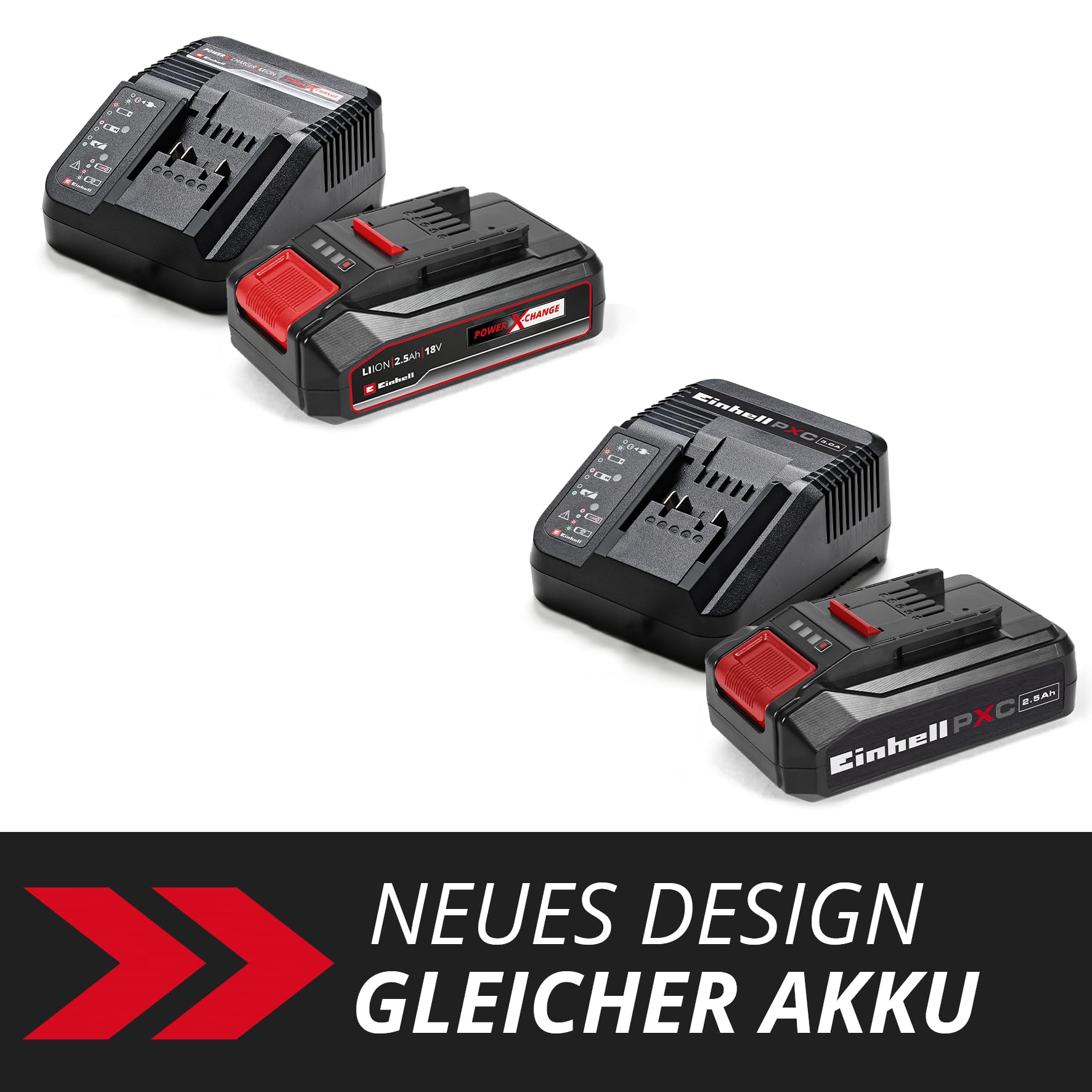 Original Einhell Starter Kit 2,5 Ah Akku und Ladegerät Power X-Change (Li-Ion, 18 V, 50 min Ladezeit, passend für alle Power X-Change Geräte)