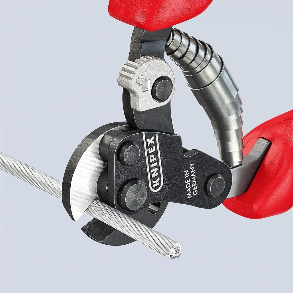 KNIPEX Drahtseilschere auch für hochfeste Drahtseile mit Mehrkomponenten-Hüllen 160 mm, 95 62 160