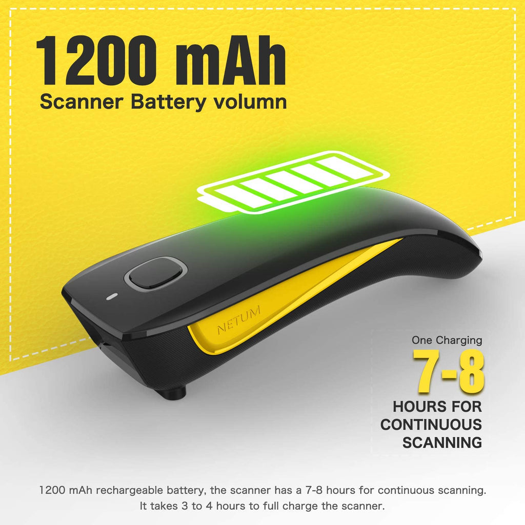 NETUM C750 Wireless Barcode Scanner Bluetooth Kompatibel Kleine Tasche USB 1D 2D QR Code Scanner für Inventar, Barcode Image Reader für Tablet iPhone iPad Android iOS PC POS.