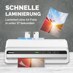 Fellowes Jupiter Laminiergerät A3 zum Heißlaminieren von Hüllen von 80 bis 250 Mikron, intensiver Gebrauch, automatischer Rückwärtsgang, inkl. 10 Laminierfolien, weiß