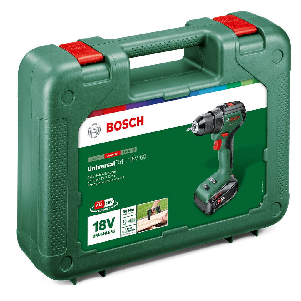 Bosch Akkuschrauber UniversalDrill 18V (2 Akkus, 18 Volt System, im Koffer)