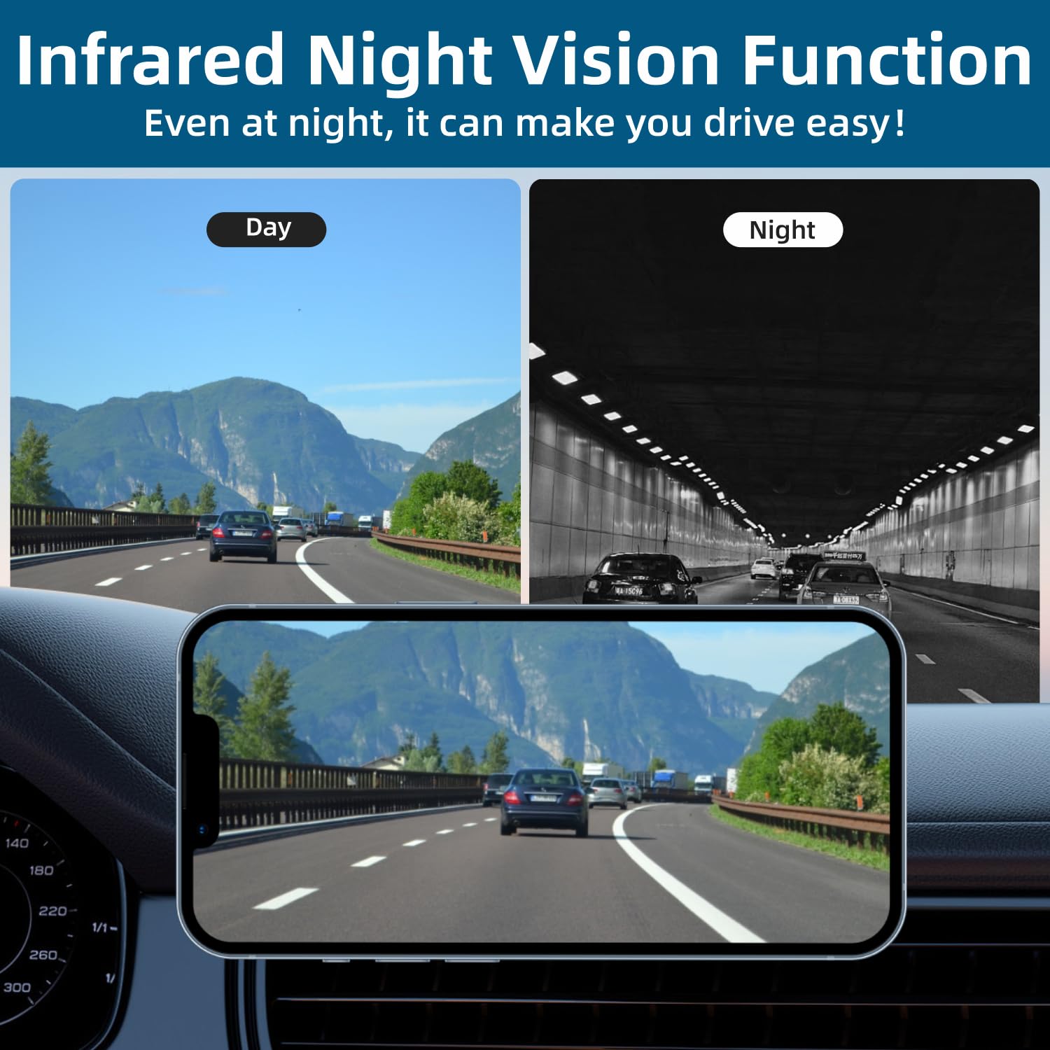 Uzone Rückfahrkamera Kabellos,Nachtsicht,IP68 Wasserdicht,Magnetisch,WiFi Rückfahrkamera Auto Smartphone APP für iPhone und Android,rückfahrkamera kabellos akku für Wohnwagen,Hitch,Pferdeanhänger