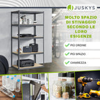 Juskys 4er-Set Lagerregal Basic 4X 180x90x40cm (HxBxT) - 3500 kg - 20 Böden - Schwerlastregal Steckregal Metall Kellerregal Regalsystem Regal - Grau