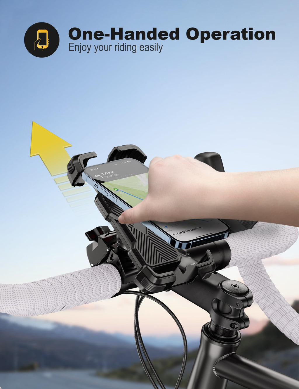 Grefay Handyhalterung Fahrrad, Handyhalterung Motorrad -Universal 360° Lenker Halter für iPhone 16/15/14 Pro Max Plus, SE, 13/12 Pro Max Mini, 11 Pro Max, Samsung S23 S22, Smartphone(4.7"-7.2")