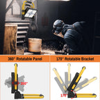 ERAY 150W LED Baustrahler Akku Mit Fernbedienung und Stativ, 15000mAh Tragbare LED Strahler Akku, LED Arbeitsleuchte 296 Perlen/5 Modi/USB-Wiederaufladbar, Campinglampe Tragbar für Camping Notfälle