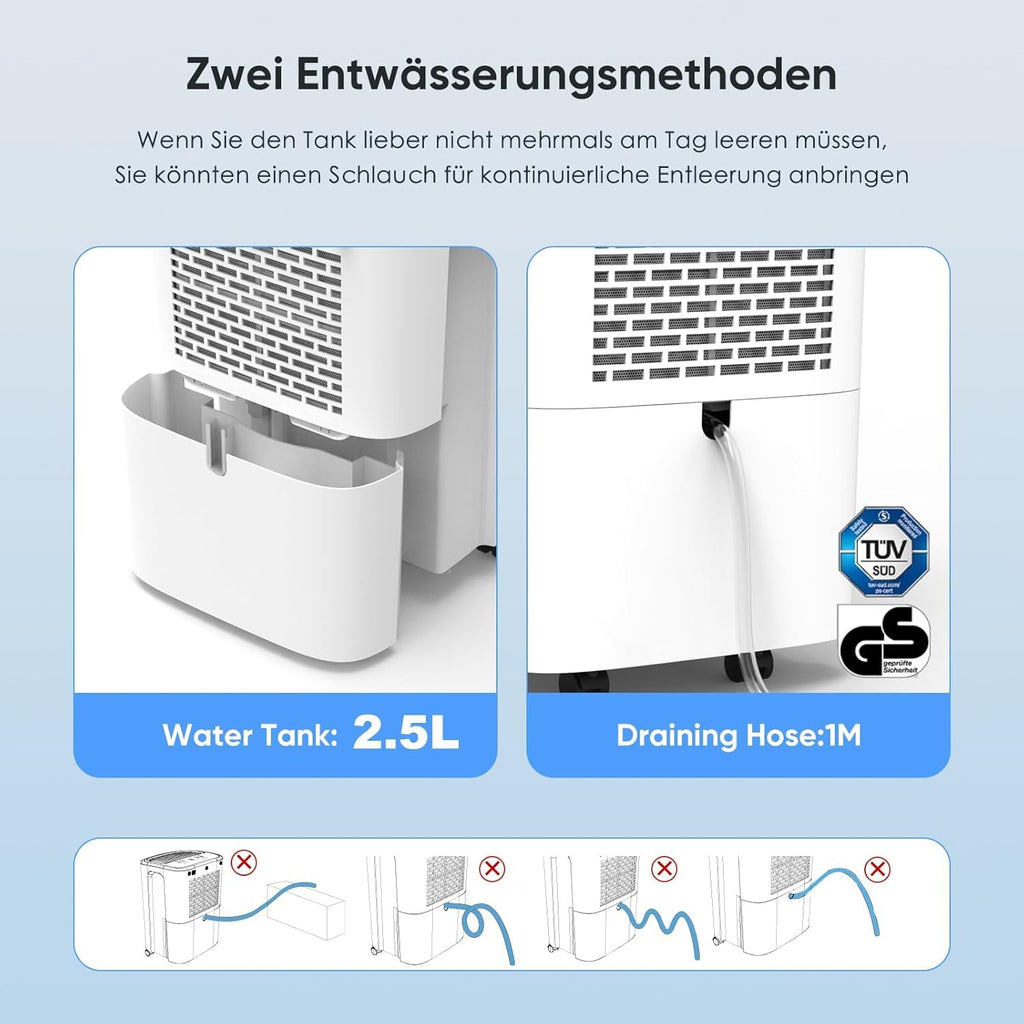 COLAZE Luftentfeuchter, 12L/24h Luftentfeuchter Elektrisch, Geeignet für Raumgrößen bis zu 120m³(30m²), Leiser Entfeuchter mit Digitalanzeige, Raumentfeuchter für Keller Schlafzimmer Bad