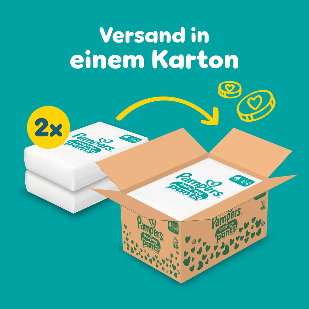 Pampers Baby-Dry Pants Größe 4, 180 Windeln, 9kg-15kg, 360 Grad Celsius Passform hilft, Auslaufen zu verhindern