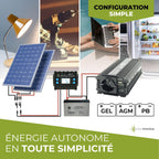 SOLARTRONICS Spannungswandler NM600 12V 600 Watt SCHWARZ - 1200 Watt Spitzenleistung - Wechselrichter 12v auf 230v - Blei- oder AGM-Batterie kompatibel - mit Schuko- & USB Anschluss