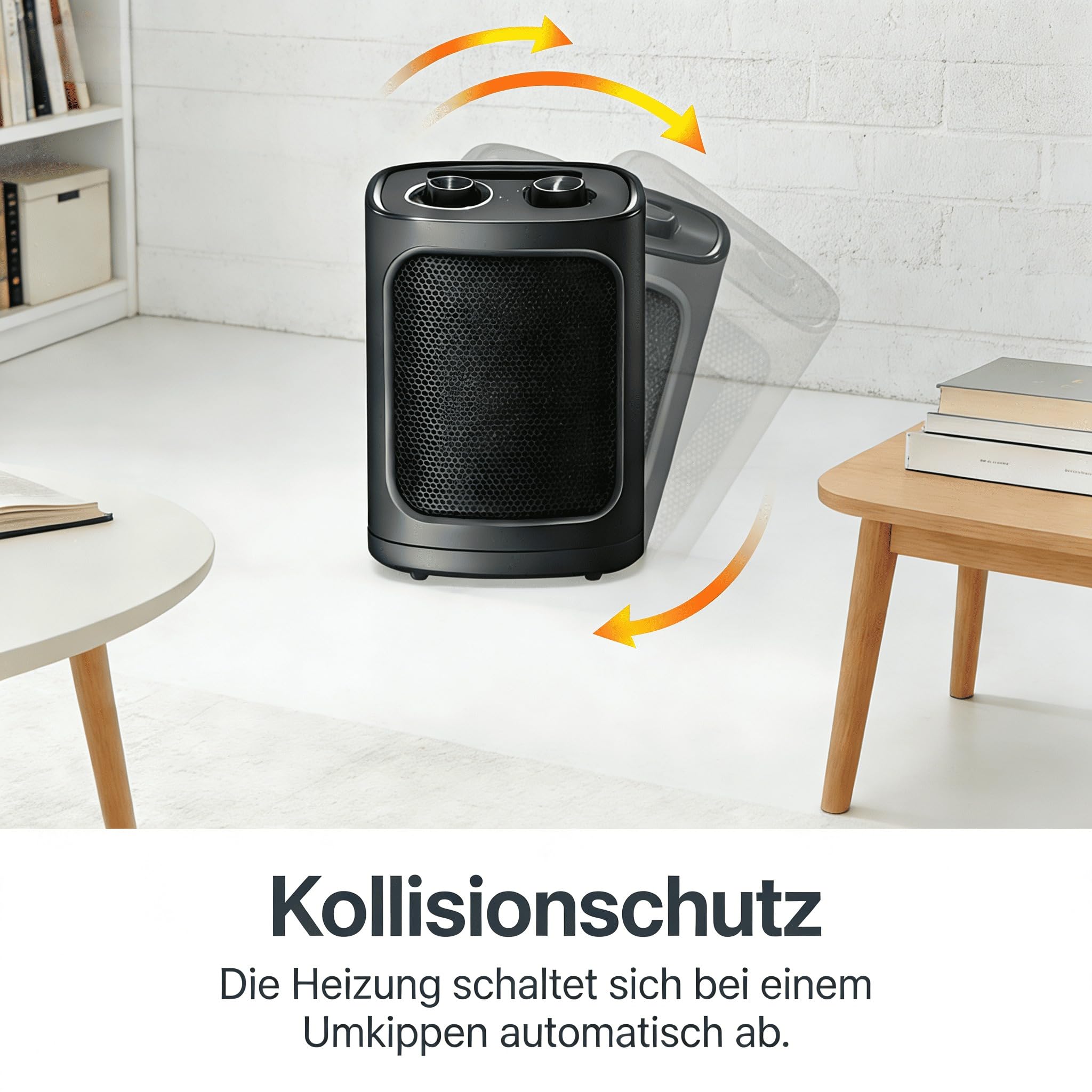 COWSAR Mini Heizlüfter Energiesparend, 1800W Elektroheizung 3 Heizstufen ✓ Überhitzungs & Kippschutz ✓ Keramik Heizlüfter für Badezimmer, Schlafzimmer, Büro