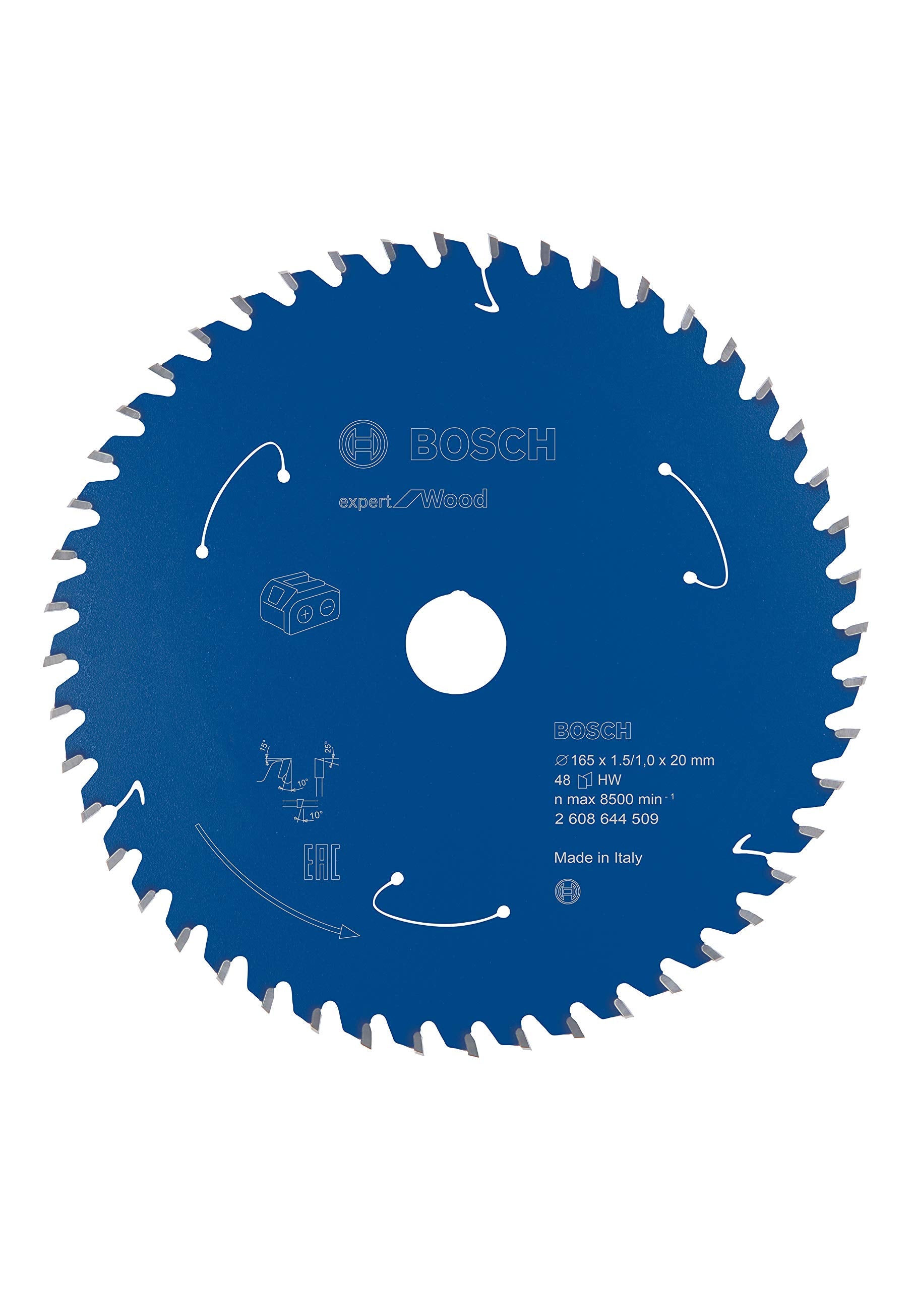Bosch Professional 1x Kreissägeblatt Expert for Wood (Holz, Sägeblatt Ø 165 x 20 x 1,5 mm, 48 Zähne, Zubehör Akku Kreissäge)