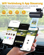 GKU 4K Dashcam Auto,dashcam Auto vorne, Auto Kamera mit integriertem WLAN,170° Weitwinkel,Nachtsicht,WDR,24H Parküberwachung,Loop-Aufnahme,G-Sensor,Dash cam Vorne inklusive 64GB SD Karte