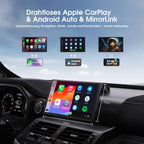Avylet 9 Zoll Wireless Carplay Display für Apple Carplay & Android Auto, Tragbarers Carplay Autoradio mit Magnetischer Halterung, OTA-Updates, IP67 Rückfahrkamera, GPS Navigation, Bluetooth 5.0