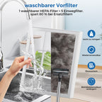 ZXBEER Luftreiniger Allergiker HEPA-Luftreiniger mit CADR 400m³/h（260m²）,zweiseitiger Filtration und waschbarem Filter,20dB Nachtmodus, Timer,Luftreiniger für Haustiere,Schlafzimmer,Staub,Pollen,Weiß