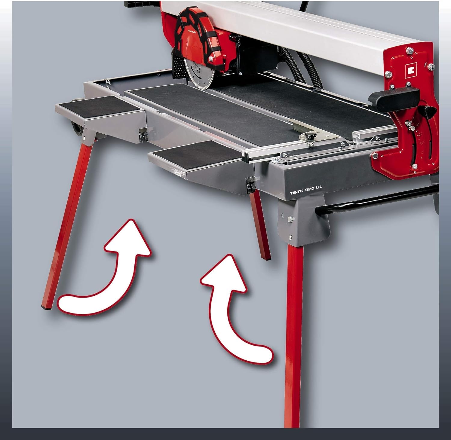Einhell 4301220 radial-Fliesenschneidmaschine TE-TC 920 Ul (Lange Schnittlängen, Laser als Optische Schnitthilfe, schwenkbares Sägeblatt, höhenverstellbar), 900 W, 240 V