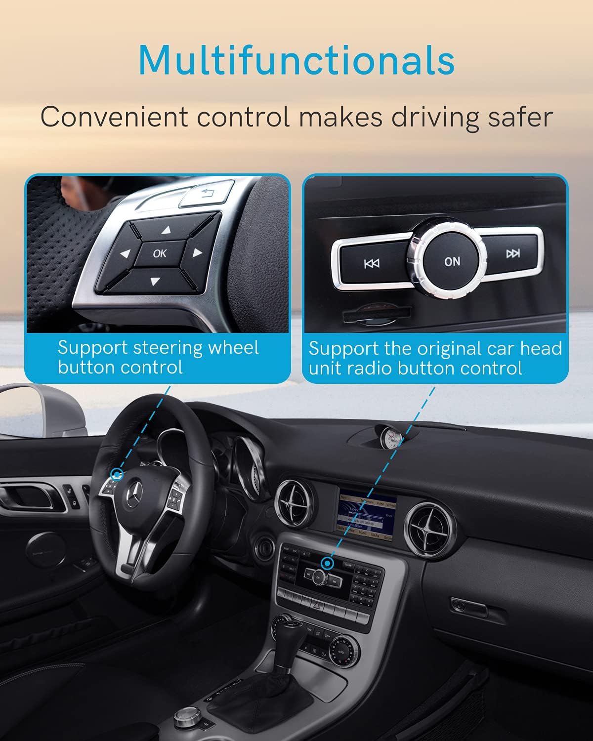 CHOOCL Bluetooth-Auto-Adapter für 2008–2012 Mercedes-Benz mit AMI-Anschluss, Bluetooth Receiver mit aptX-HD-Sound und AMI-Kabel