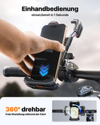 andobil 2026 Handyhalterung Fahrrad [ Top Verarbeitet ] 165 km/h Stoßfest [ 1s Einhandbedienung ] Universal Handyhalterung Motorrad 360° Handyhalter Fahrrad für iPhone 17/16/15 Pro Max Samsung S25