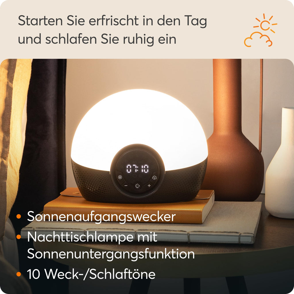 Lumie Bodyclock Glow 150 - Lichtwecker mit 10 Klängen und Einschlafsonnenuntergang