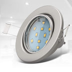 B.K.Licht - 10er Set LED Einbaustrahler 230V schwenkbar, warmweiße Lichtfarbe, Lochmass 68mm, LED Spot, Deckenspots, Spots, Einbauleuchten, Einbauspots, Deckenstrahler, 86x70 mm, Matt-Nickel