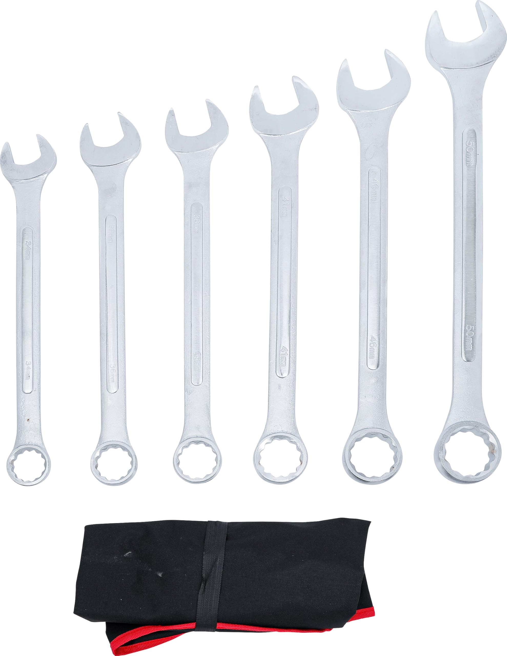 BGS Diy 1185 | Maul-Ringschlüssel-Satz | 6-tlg. | XXL | SW 34 - 50 mm | inkl. Tetron-Rolltasche