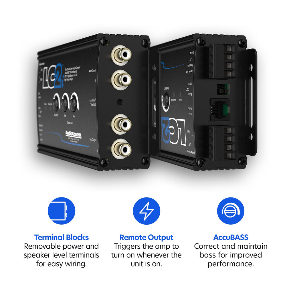 AudioControl LC2i 2-Kanal High-Low-Converter GTO™ AccuBASS® Subwoofer-Steuerung