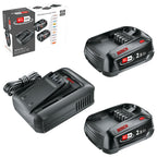 Bosch Akku und Schnellladegerät Starter Set 18V (2X 2,5Ah Li-Ionen-Akku; 1x Schnellladegerät; Power for All 18V Alliance)
