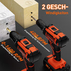 Akkuschrauber mit 2 Akkus 2.0Ah, 20V Akku Bohrschrauber Set, 1600 RPM(2-Gang) Akkubohrer, 42Nm Drehmoment, 25+1 Drehmomentstufen, 10mm Bohrfutter, 24-teiliges, LED-Licht, Für Reparatur & DIY