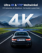 CIEVIE Dashcam Auto Vorne 4K, 1,5" IPS Display & 5G WiFi & 64GB Karte, 360° Drehbar Mini Dash Cam, Auto Kamera mit WDR Nachtsicht, 24/7 Parküberwachung, G-Sensor, Loop-Aufnahme, 170° Weitwinkel, C200
