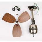 innovativer FN11156 Deckenventilator Toledo, Gehäusefarbe Zinn antik, Flügelfarbe Walnuß