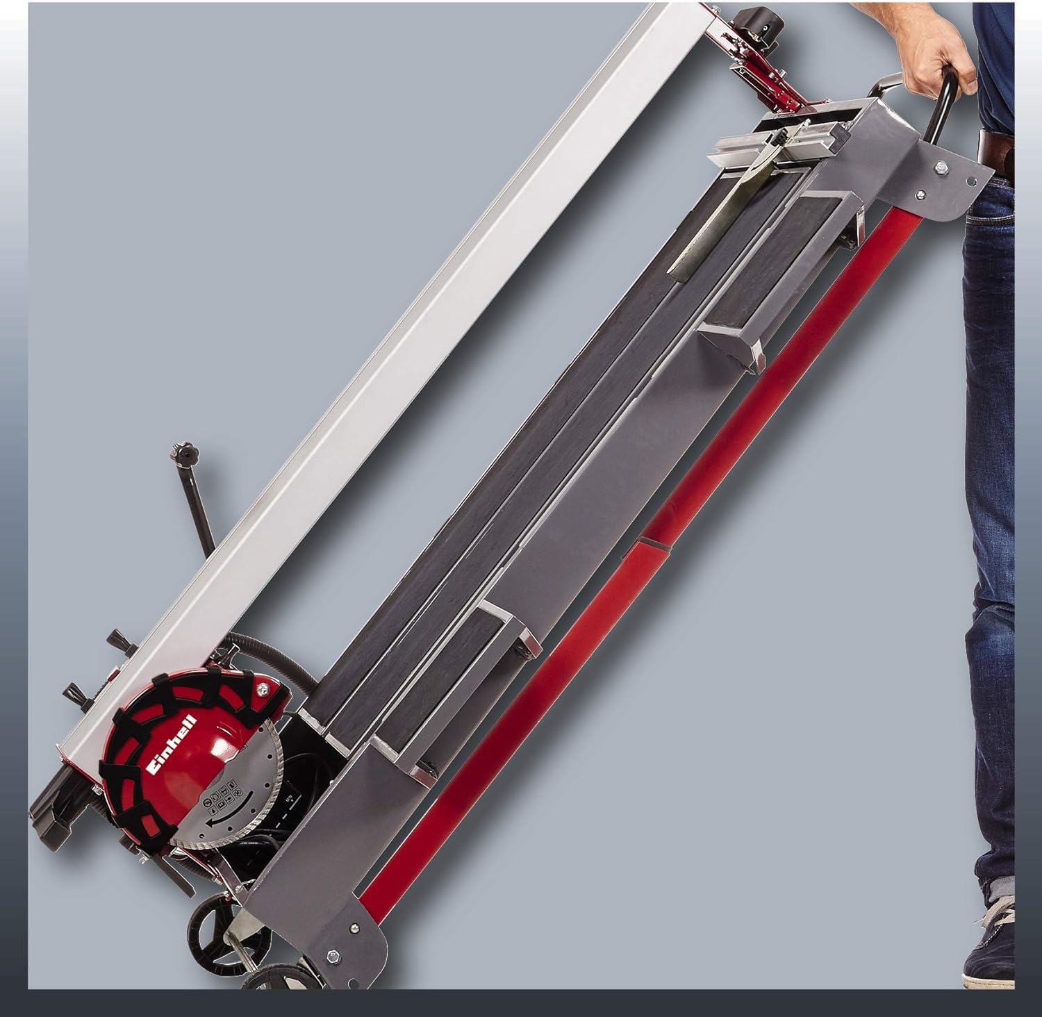Einhell 4301220 radial-Fliesenschneidmaschine TE-TC 920 Ul (Lange Schnittlängen, Laser als Optische Schnitthilfe, schwenkbares Sägeblatt, höhenverstellbar), 900 W, 240 V