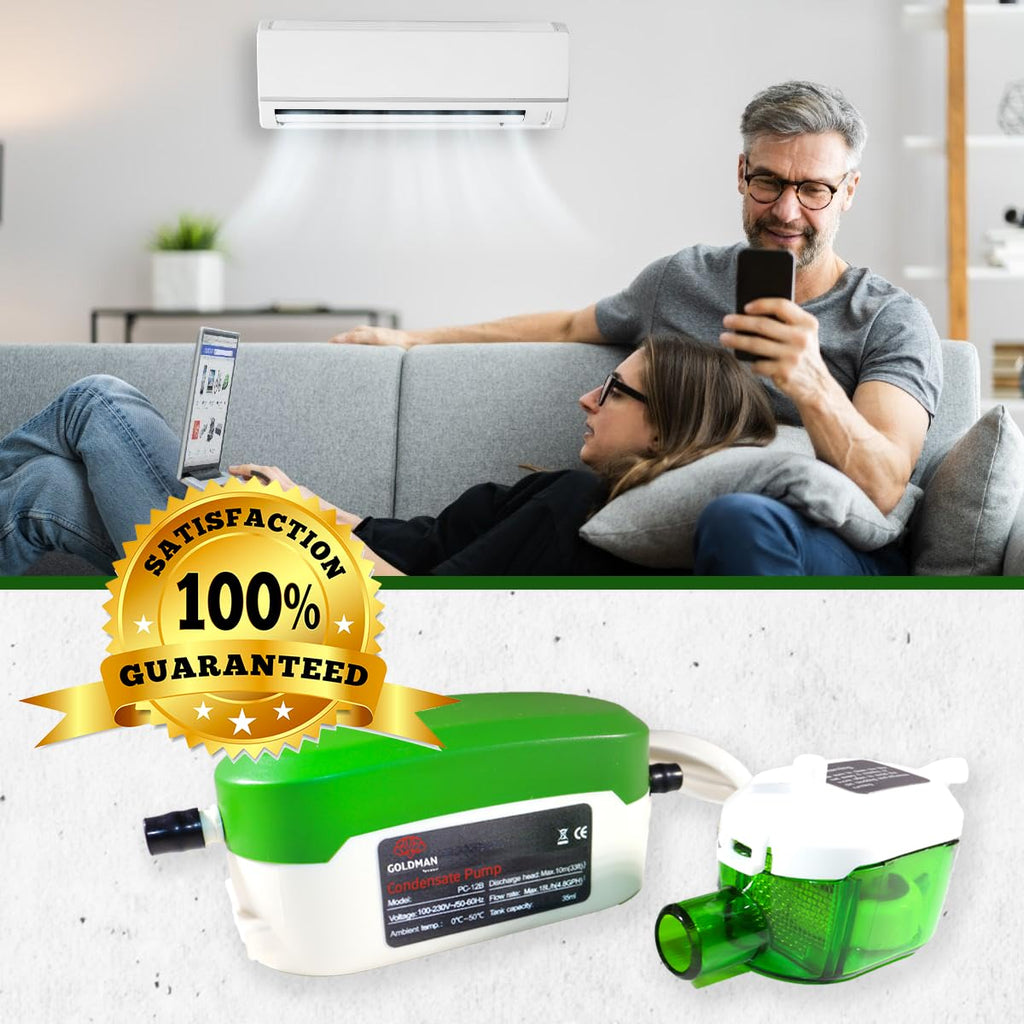 GOLDMAN SERVICE Kondensatpumpe Mini Ultra Silent Automatische Kondensatpumpe für Abfluss und Ablassen von Wasser in der Klimaanlage, Split, Durchfluss 18 Liter/Stunde