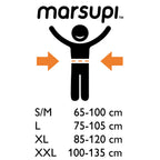 marsupi Classic Babytrage - Neugeborene von der Geburt bis zu 15 kg - Baby Erstaustattung - Klett-Verschluss - Leicht und Kompakt - Grey XL
