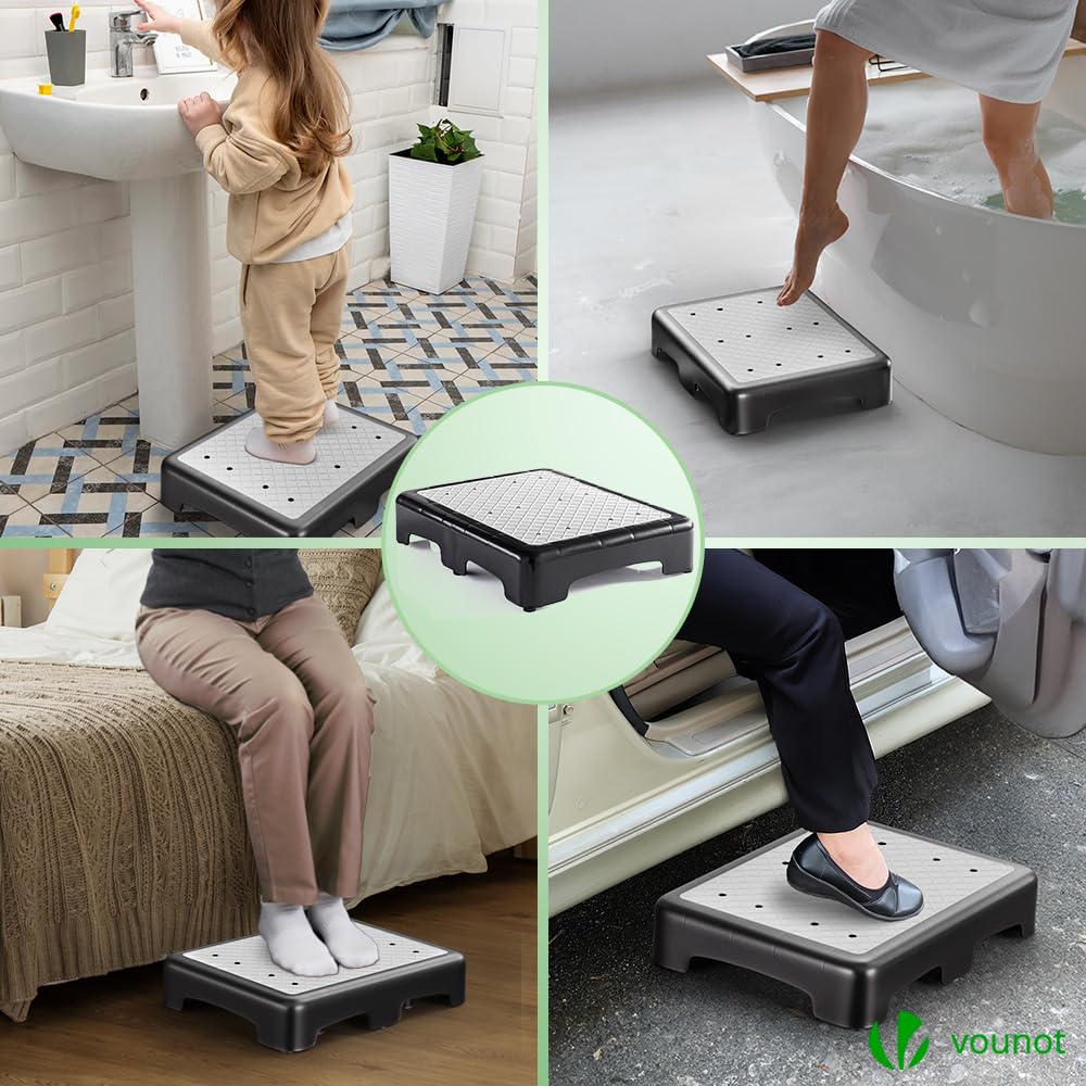 VOUNOT Trittstufe Indoor & Outdoor, rutschfeste und tragbare Fußbank für ältere Menschen, One Step Hocker für Bad, Küche & Türschwellen, Hocker und Aufstiegshilfe