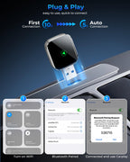 Mini CarPlay Wireless Adapter für iPhone - Converts Wired to Wireless CarPlay Adapter, CarPlay Stick für Apple Wired CarPlay Cars & für iPhone iOS 10+, USB & Type-C, Plug & Play