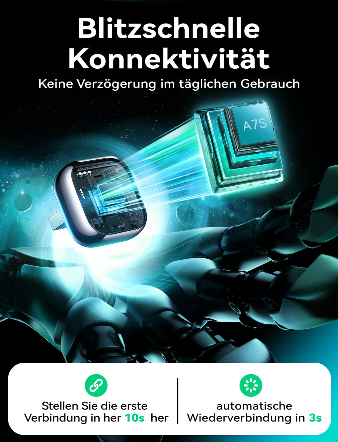 Wireless Carplay & Android Auto Adapter, Mavlou Metalldesign Mini & Stabiler 2-in-1-Dongle, Convert Wired CarPlay/Android Auto zu Wireless, für iOS 10+/Android 11+ & Autos ab 2016 (Schwarz)