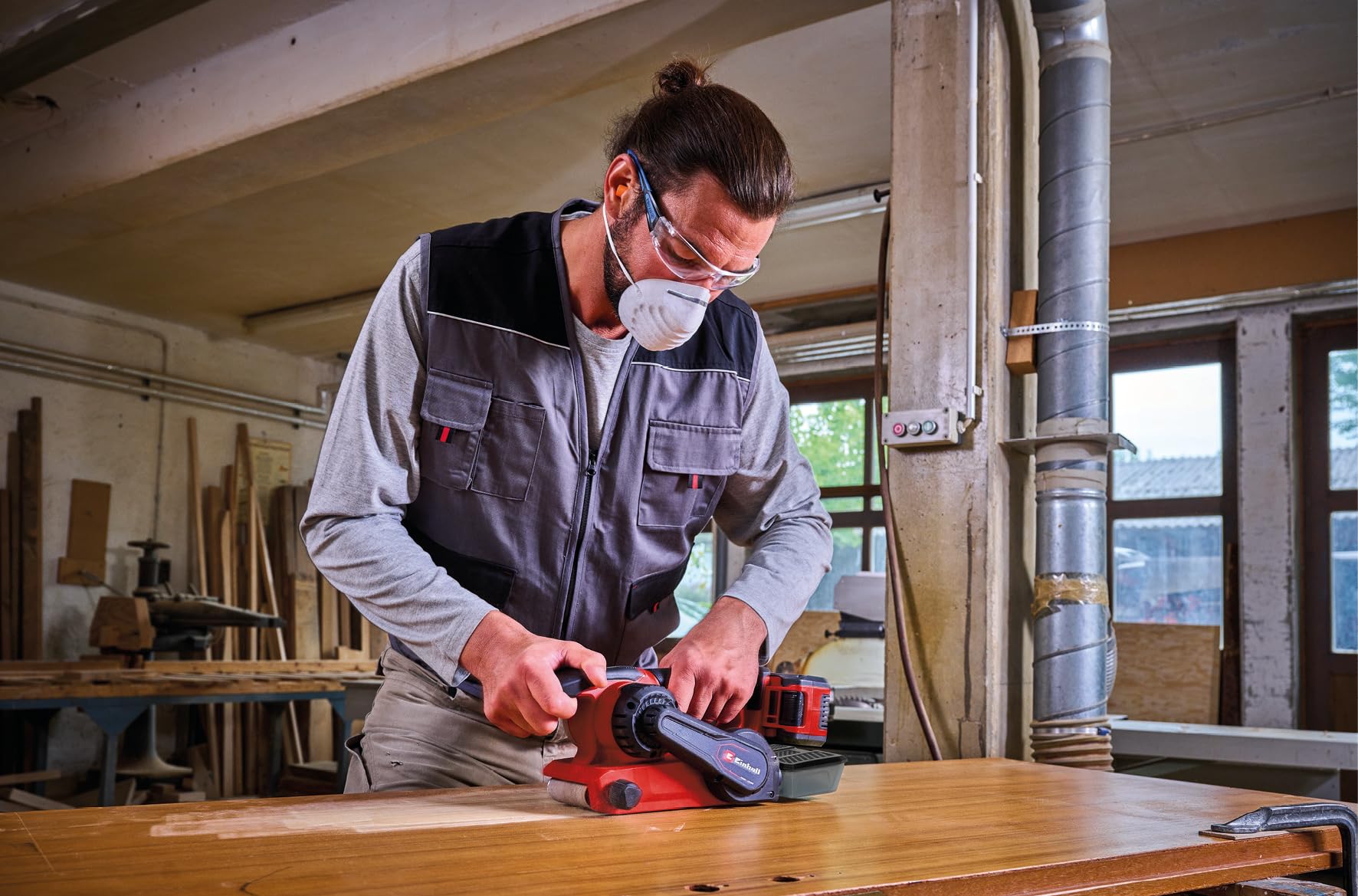 Einhell Professional Akku-Bandschleifer TP-BS 18/457 Li BL-Solo Power X-Change (18 V, Brushless-Motor, inkl. 3x P80 Schleifband 457x75 mm, ohne Akku & Ladegerät)