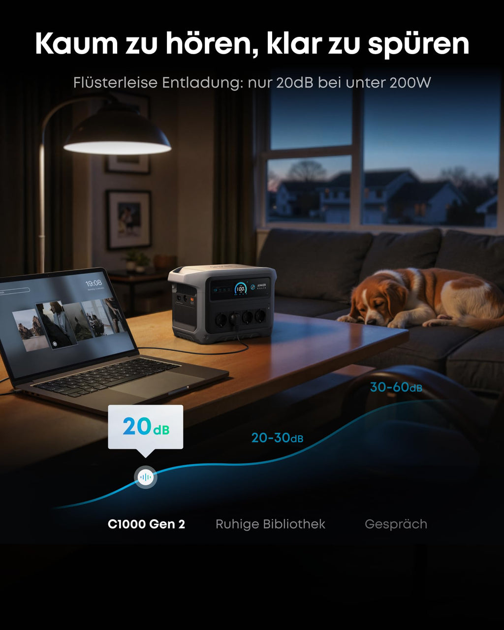 Anker SOLIX C1000 Gen 2 Tragbare Powerstation, 2.000W Solargenerator, vollständige Aufladung in 49 Minuten, 1.024Wh LiFePO₄-Akku für Notstromversorgung, Stromausfälle und Camping