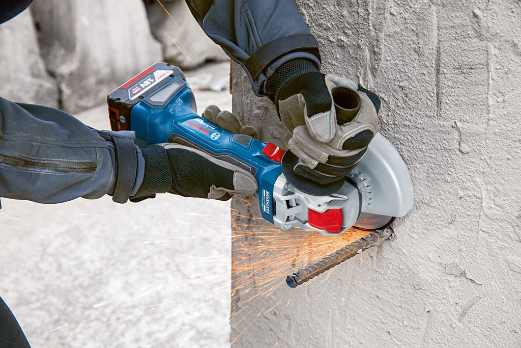 Bosch Professional 18V System Winkelschleifer GWX 18V-7 mit X-LOCK (5x Trenn/ Schleifscheiben-Set, 1x125mm Schutzvorrichtung, Handgriff, L-BOXX) - Amazon Exclusive