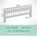 CADANI Kinder Bettgitter 90x40 cm - Baby Bettschutzgitter klappbarer Rausfallschutz aus Massivholz für Elternbett und Kinderbett - weiß