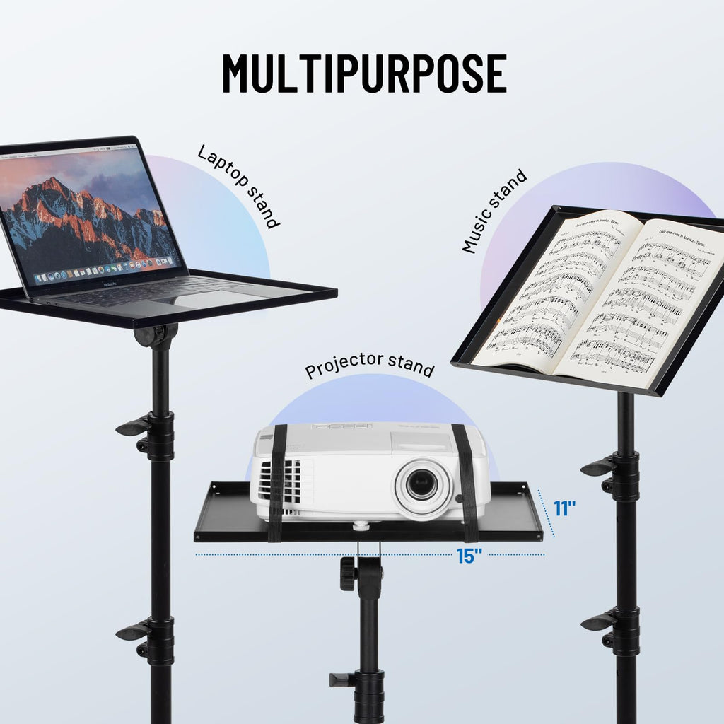 CAHAYA Beamer Ständer Projektor Halterung Multifunktionaler mit Omni-Direktionalen Rollen Bodenständer für Laptop Ständer Projektor Kamera mit verstellbarer Höhe für Outdoor-Filme CY0332