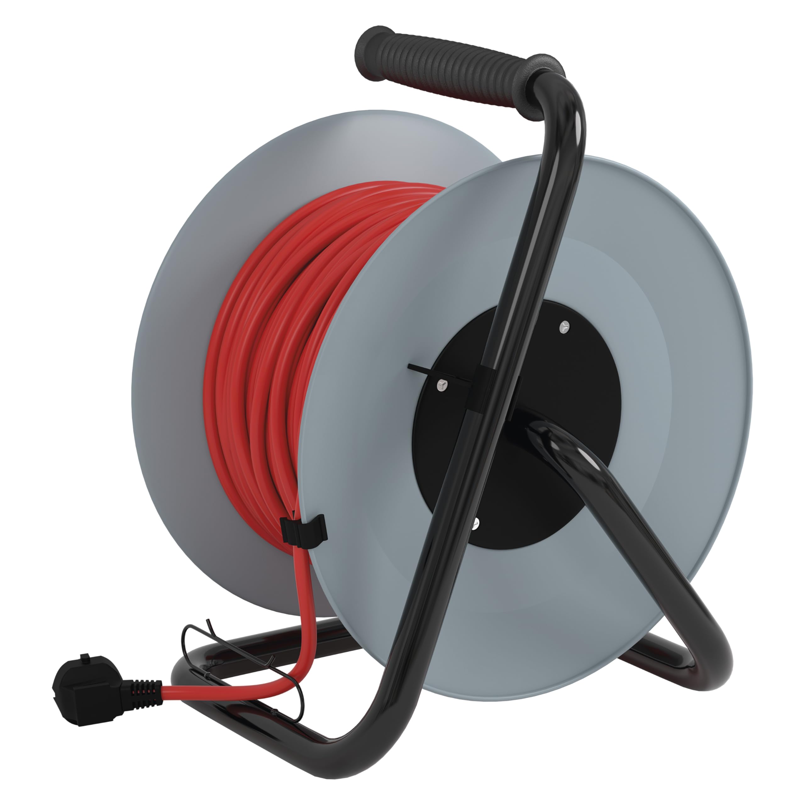 EMOS - Kabeltrommel 25m mit verstärktem Verlängerungskabel - 4 Schuko-Steckdosen - 230 V, 16 A, 3680 W - PVC-Isolierung - H05VV-F3G 2,5 mm2 - Überhitzungsschutz - IP20 für Innen