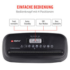 Alpina Aktenvernichter – Papiershredder für Zuhause und Büro – Shredder Zerstört Kreditkarten – Zerkleinern Sie 6 A4-Blätter auf Einmal - 10L Behälter – 190W Leistung – Schwarz