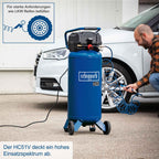 Scheppach Druckluft Kompressor stehend HC51V | 1500W mit 10bar Druck | 50L Kessel | Ansaugleistung 220 l/min | ölfrei/wartungsarm | Druckminderer, Fahrvorrichtung & 2 Schnellanschlusskupplungen