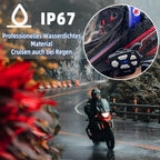 WAYXIN R5 Pro Motorrad Headset Intercom mit HiFi/FM/AI Sprache Motorrad Bluetooth Headset für 2 Personen in Reichweite von 1200m 40mm Motorrad Intercom IP67 wasserdicht （2pc）